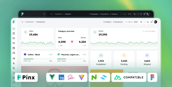 Pinx - Vuejs / Nuxt Tailwind + Naive Admin Dashboard Template