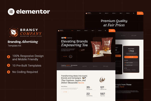 Brancy – Branding Advertising Elementor Template Kit – 0 Sold!