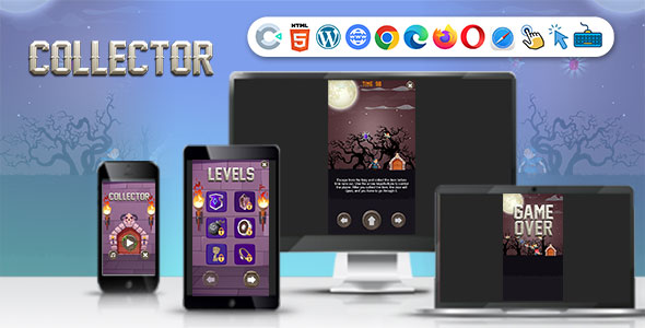 Collector Game (Construct 3 | C3P | HTML5) 60 Levels