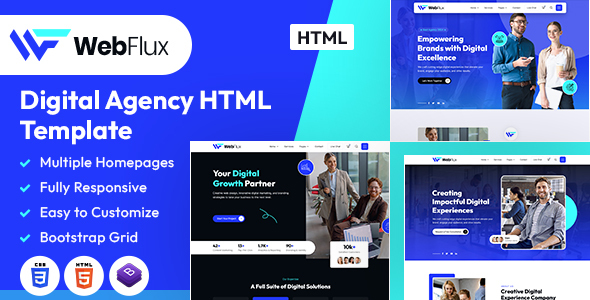 WebFlux | Digital Agency HTML Template – 0 Sold!