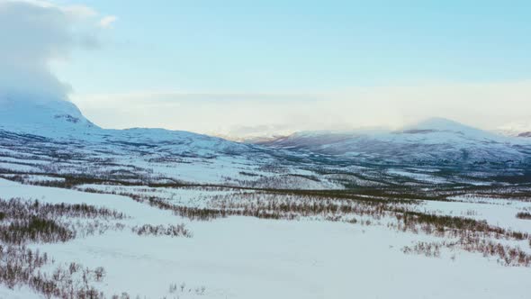 Aerial View of Winter in Scandinavia