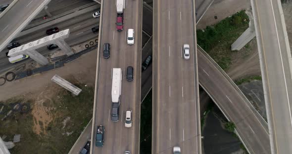 This video is about a birds eye view of rush hour traffic on major freeway in Houston. This video wa