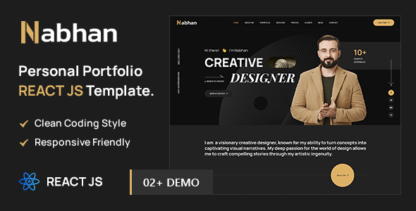 Nabhan – Personal Portfolio ReactJs Template – 0 Sold!