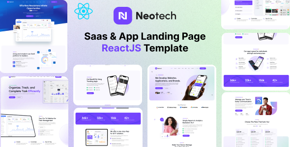 Niotech – Saas & App Landing Page ReactJs Template – 0 Sold!