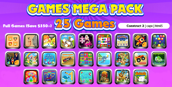Games Mega Collection 01 (CAPX | HTML5) 25 Games
