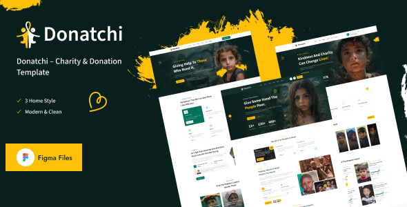 Donatchi – Charity & Donation Figma Template – 0 Sold!