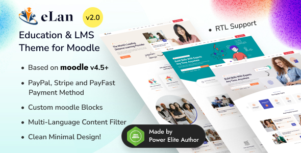 Elan - Moodle 4.5 Education LMS Premium Theme