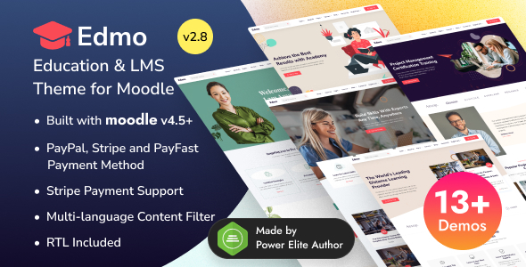 Edmo - Education LMS Premium Moodle 4.5 Theme