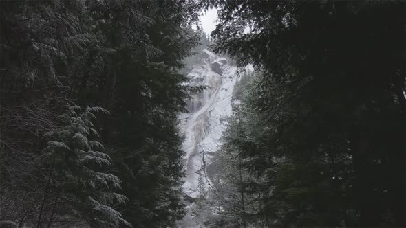 View of Shannon Falls and Water Rushing Down the Canyon