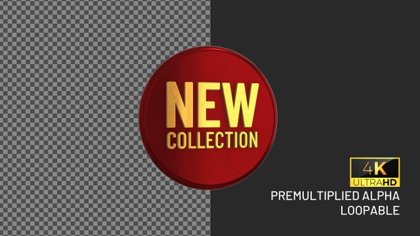 New Collection Rotating Looping Badge with Alpha Channel alt