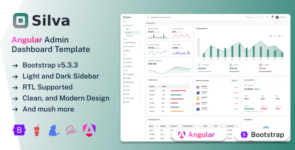 Silva – Angular Admin Dashboard Template – 0 Sold!