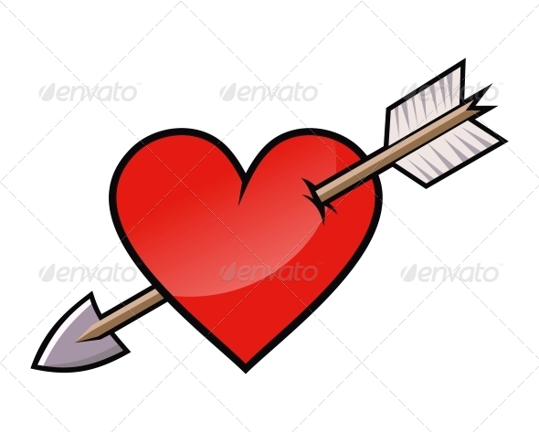 Red Heart with Arrow