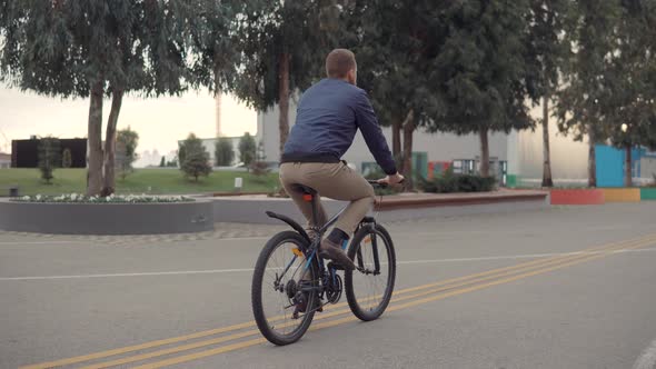 Man on a Bicycle Alone