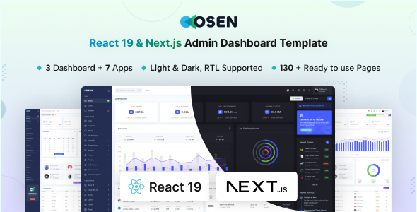 Osen – React 19 & Next JS Admin Dashboard Template – 0 Sold!