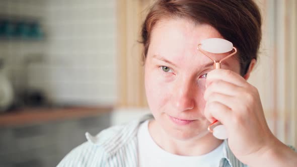 Young Woman Doing Morning Routine