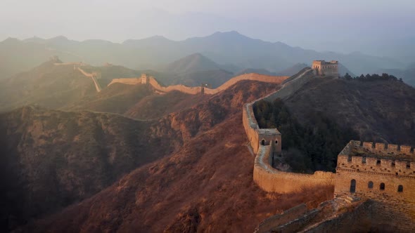 Flying over the Great Wall of China