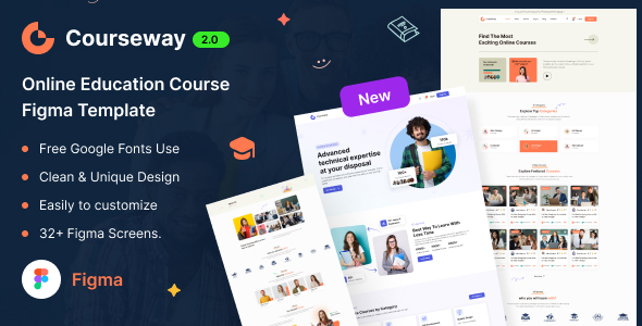 Courseway - Online Education Course Figma Template