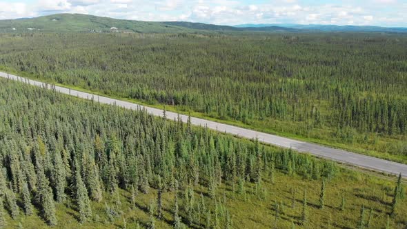 4K Drone Video of Summer Tundra Wilderness in North Star Borough, Fairbanks, Alaska
