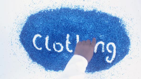 Indian Hand Writes On Blue Clothing