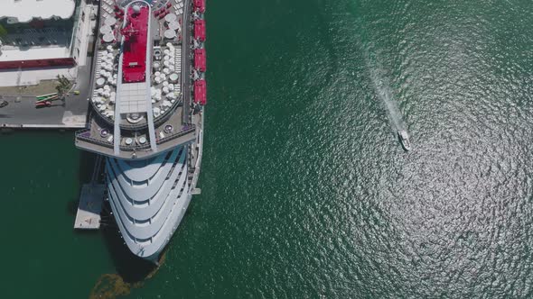 Luxury Cruise Ship Docked on Port in Miami USA