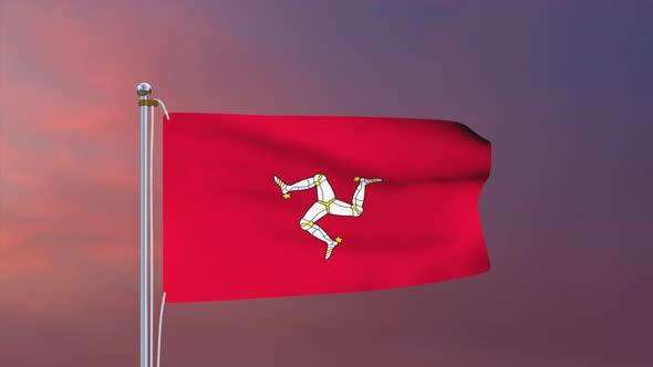 Isle Of Man Flag 4k