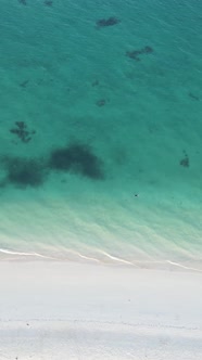 Tanzania  Vertical Video of the Ocean Near the Coast of Zanzibar Slow Motion