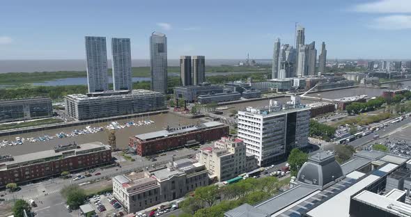 Aerial view of Puerto Madero in Buenos Aires - Argentina.