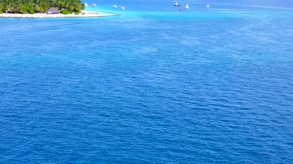 Drone nature of shore beach time by ocean with sand background