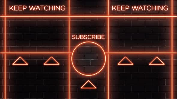 Orange Neon Youtube Endscreen 4k