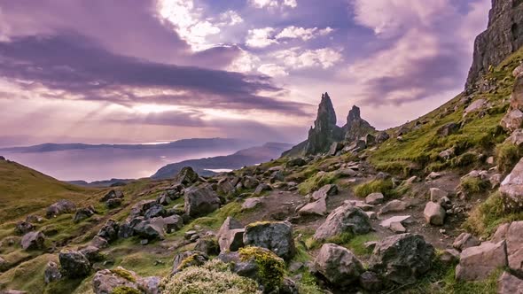 Time Lapse of the Old Man Of Stor in Autumn Isle of Skye Scotland