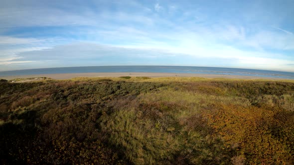 Langeoog aerial footage bird's eye view going to the beach from above