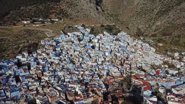 Aerial View of Medina Blue Old City Chefchaouen