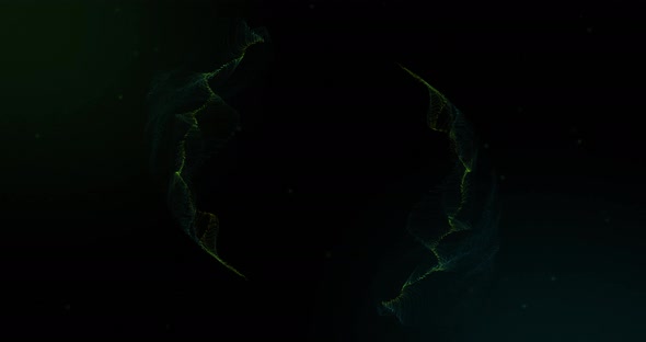 Green smoke forming circle moving in hypnotic motion