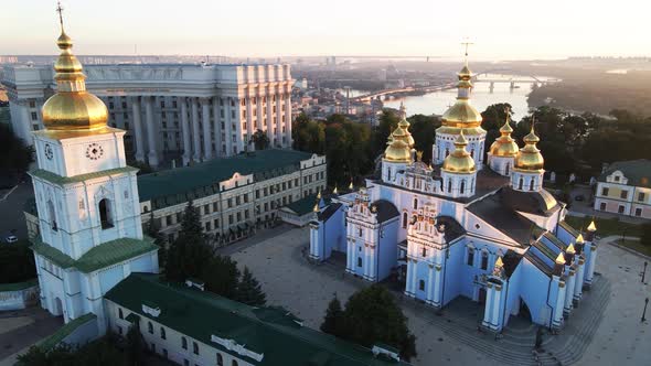 Kyiv, Ukraine: St. Michael's Golden-Domed Monastery in the Morning.