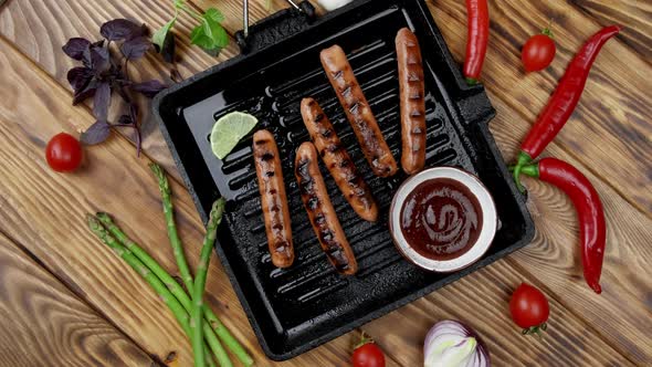 Grilled Vegetarian Sausages with Spicy Ketchup and Herbs