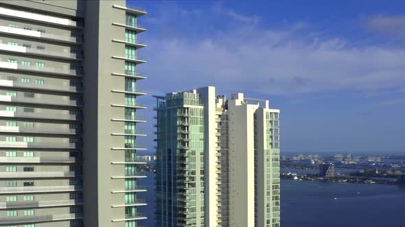 Aerial Footage Biscayne Beach Tower Miami Fl Usa