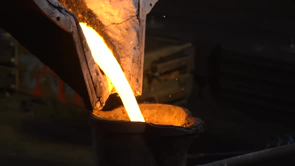 Molten Metal Pouring In Mold Factory