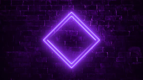 Purple Neon Light Animated On Wall Background