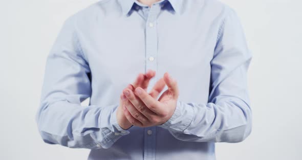 A man applauding