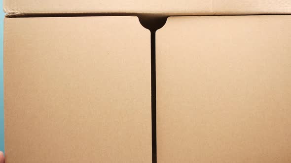 Open a Empty Cardboard Box Top View