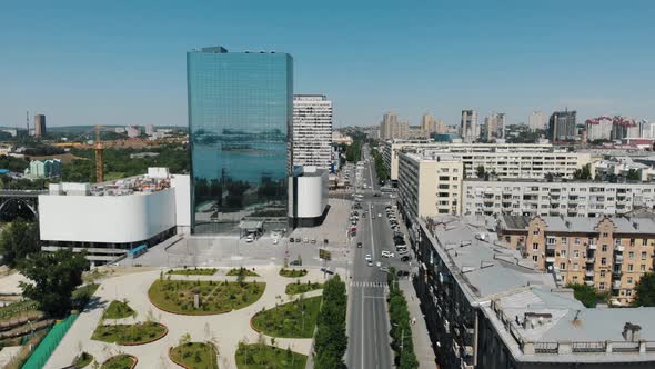 Aerial Shot of River and City