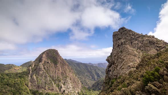 Timelapse of Roque Agando La Gormera with Beautiful Sky