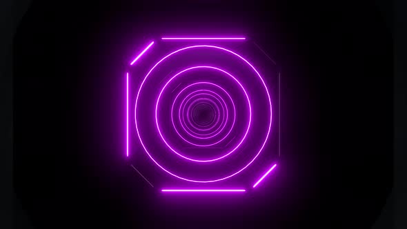 4k Pink Neon Radial Tunnel