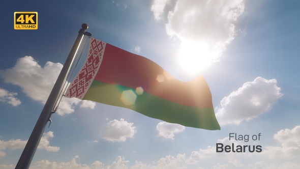 Belarus Flag on a Flagpole V2 - 4K