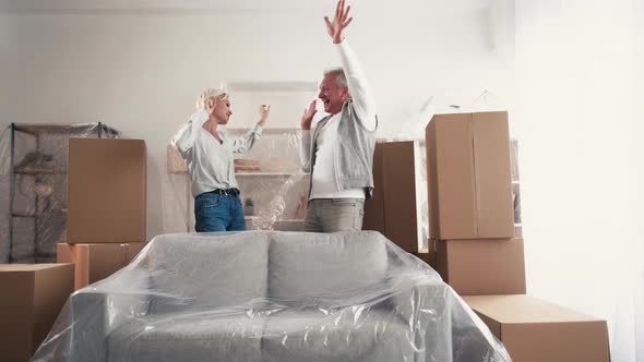 New Home Excited Couple Moving House Happy