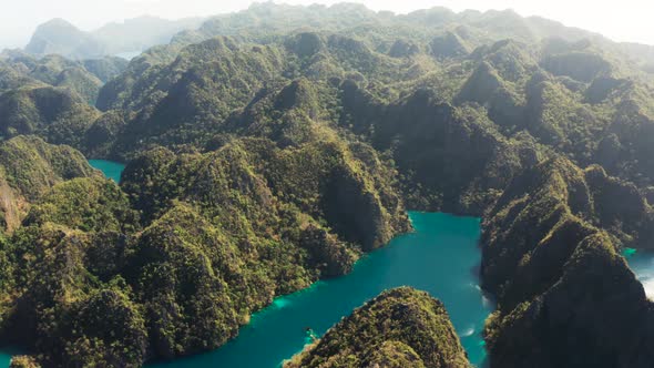 Mountain Lake Kayangan on Tropical Island Philippines Coron Palawan