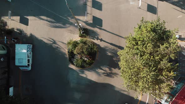 Urban Transport Aerial Drone and Cars Traffic Top Bird Eye View Mexico