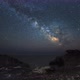 Starry Night Sky Time Lapse with Milky Way over Sea Seen from a Cave - VideoHive Item for Sale