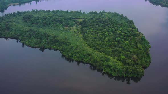 Aerial view of Gregory lake in Nuwara Eliya, Sri Lanka