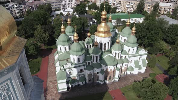 Kyiv. Ukraine: Saint Sophia's Cathedral in Kyiv. Aerial View